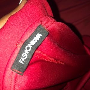 Red ruffle fashion nova dress